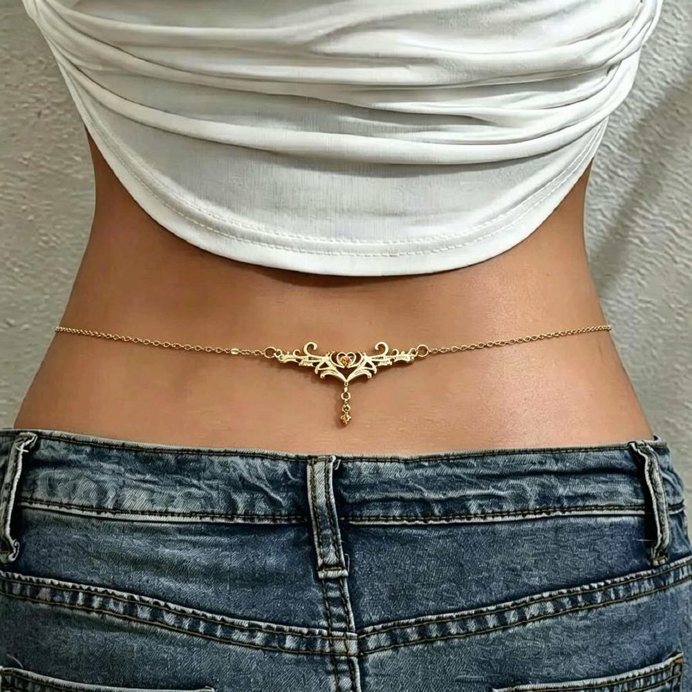 Body Jewelry - สร้อยคาดเอวแฟชั่นสำหรับผู้หญิง ดีไซน์หรูหราและเซ็กซี่ พร้อมจี้ปีกแห่งความรักประดับเพชรซิคอน สร้อยคาดเอวแฟชั่นอเนกประสงค์ เหมาะสำหรับเป็นเครื่องประดับในวันหยุด 1