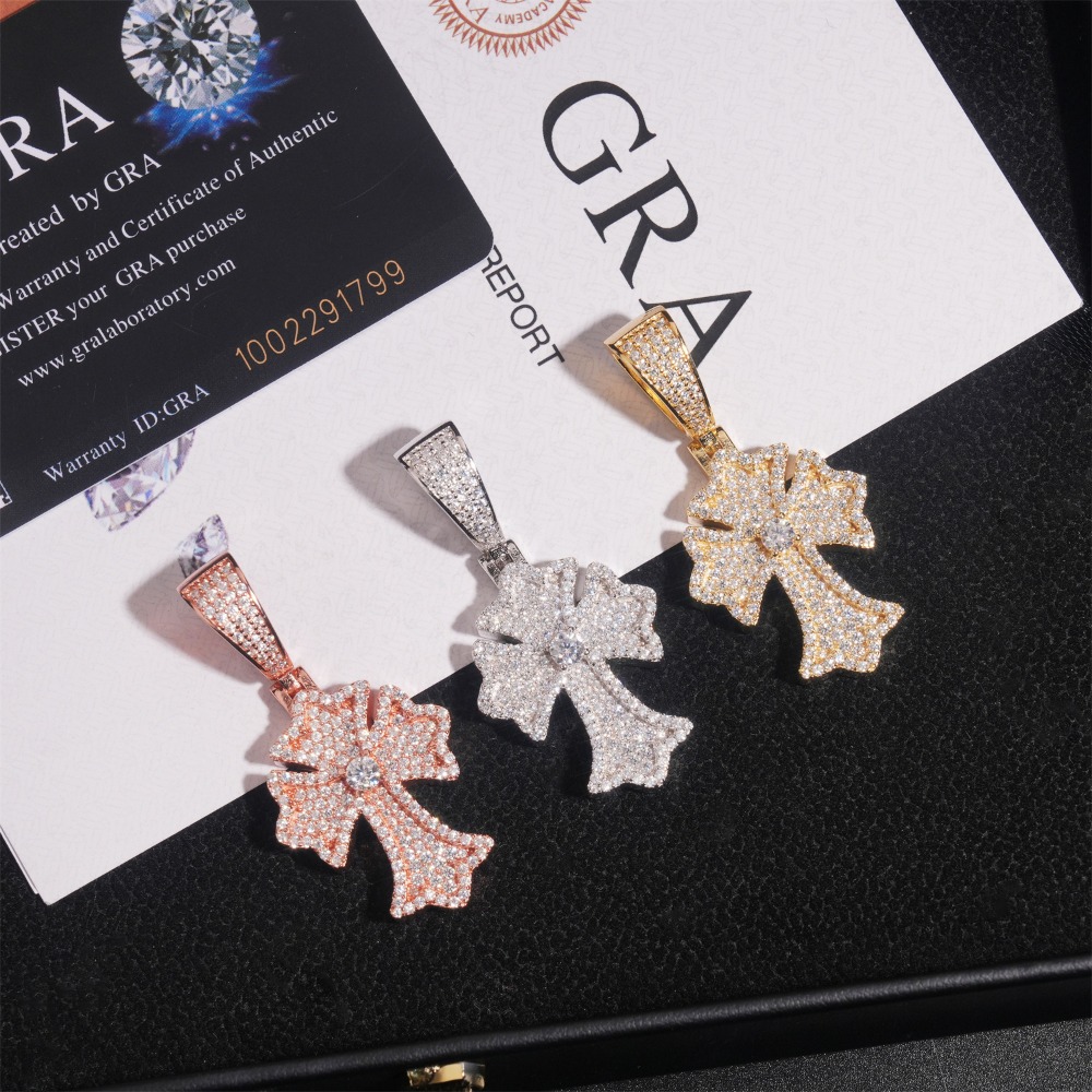 จี้กางเขนสไตล์โกธิคประดับเพชรโ - Cross Pendant Necklace Gold บทวิจารณ์และราคา