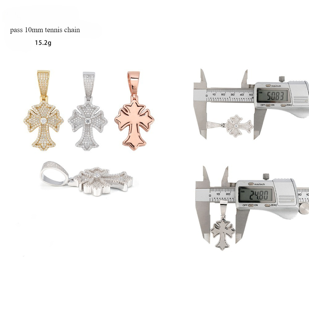 จี้กางเขนสไตล์โกธิคประดับเพชรโ - Cross Pendant Necklace Gold บทวิจารณ์และราคา