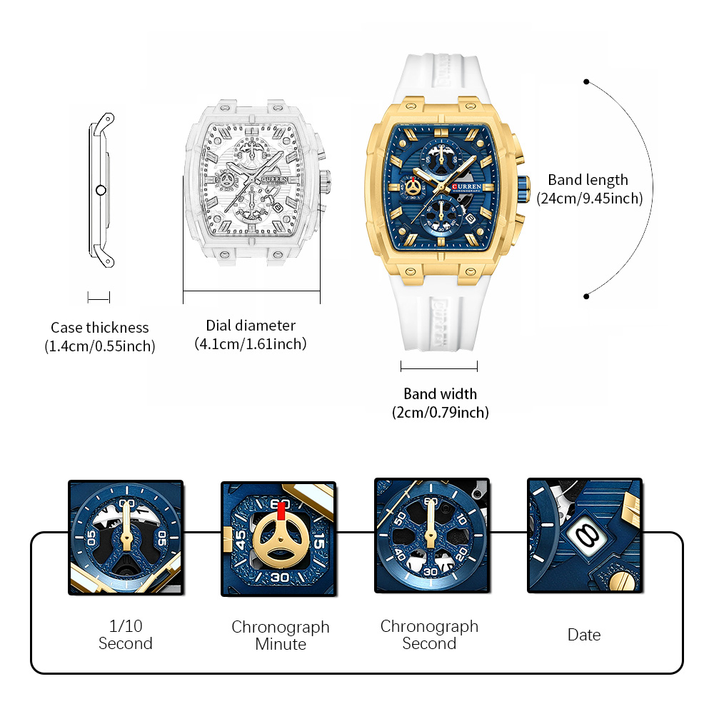 CURREN นาฬิกาวินเทจสุดหรูสำหรั - Watch Accessories บทวิจารณ์และราคา