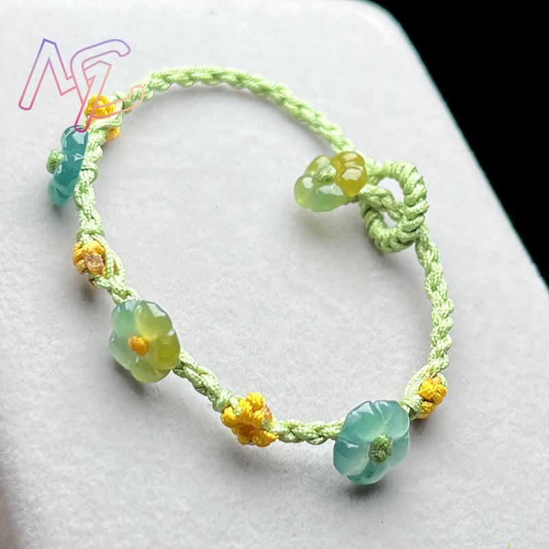 มุกหยกพม่าสร้อยข้อมือดอกไม้เคร - Bracelets บทวิจารณ์และราคา