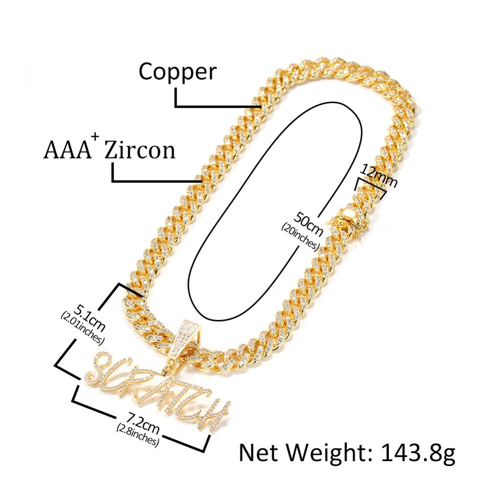 TBTKที่กำหนดเองชื่อCurisveจี้B - Cuban Link Chain 12Mm บทวิจารณ์และราคา