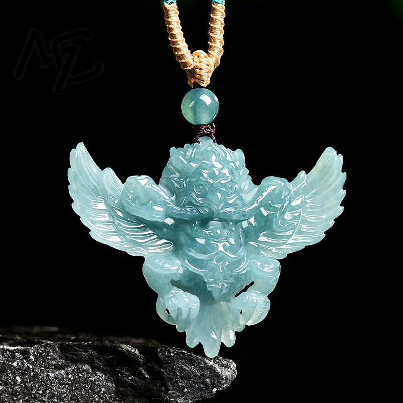 จี้สร้อยคอหยกเขียวธรรมชาติแท้แ - Necklaces บทวิจารณ์และราคา