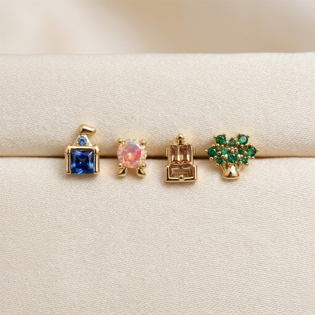 ต่างหูรูปสวนสนุกน่ารักสวยงามแบ - Earrings บทวิจารณ์และราคา