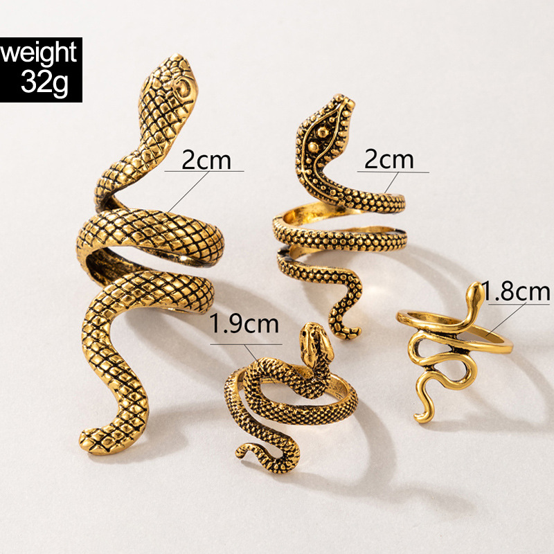 ชุดแหวนข้อนิ้วรูปงูพังค์สำหรับ - Vintage Punk Knuckle Rings Set บทวิจารณ์และราคา