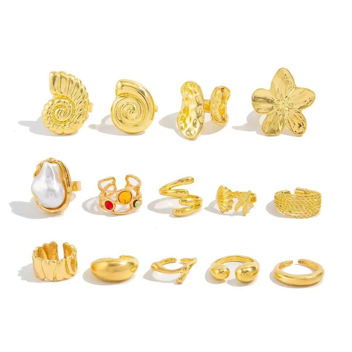 แหวนฮิปฮอป IngeSight.Z ชุด 14  - Vintage Punk Knuckle Rings Set บทวิจารณ์และราคา