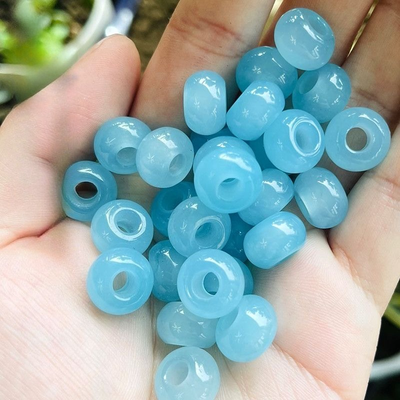10 ชิ้น ลูกปัดเจไดต์สีน้ำเงินท - Earrings บทวิจารณ์และราคา