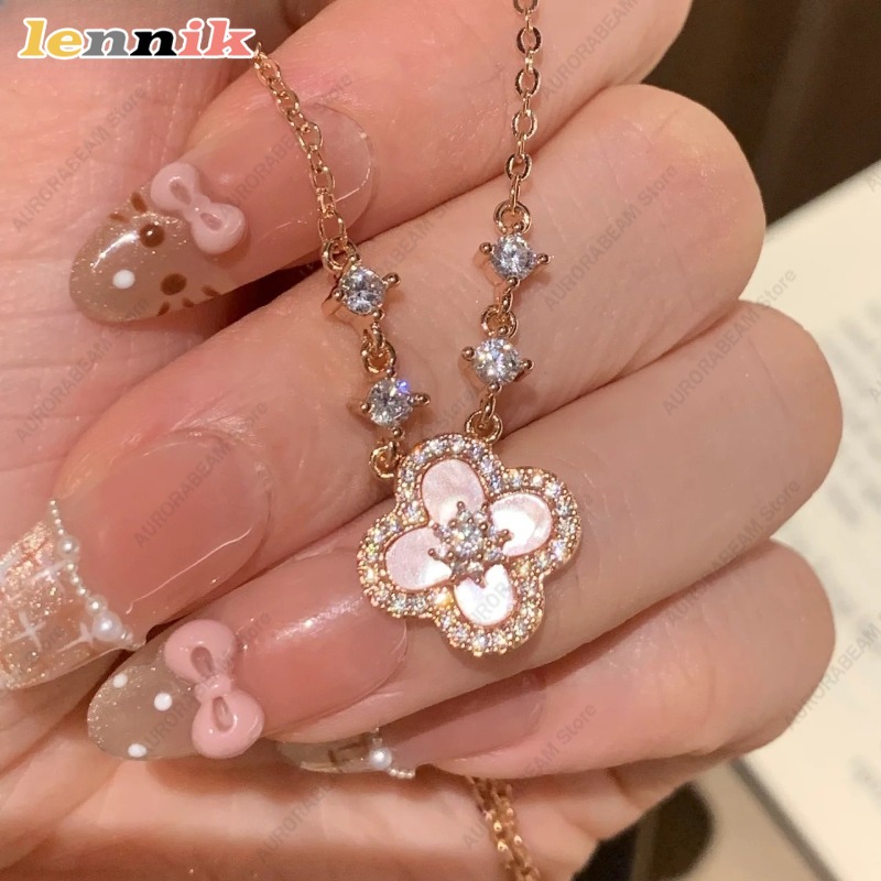สร้อยคอเปลือกหอยสีชมพู, จี้รูป - Layered Pendant Necklace Aesthetic บทวิจารณ์และราคา